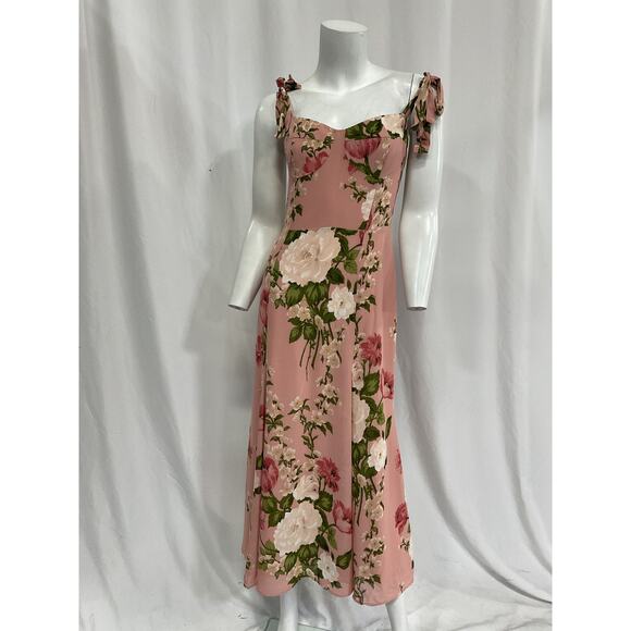 Reformation 'Nadira' Pink Tie Strap Dress Size 4 - Picture 2 of 5